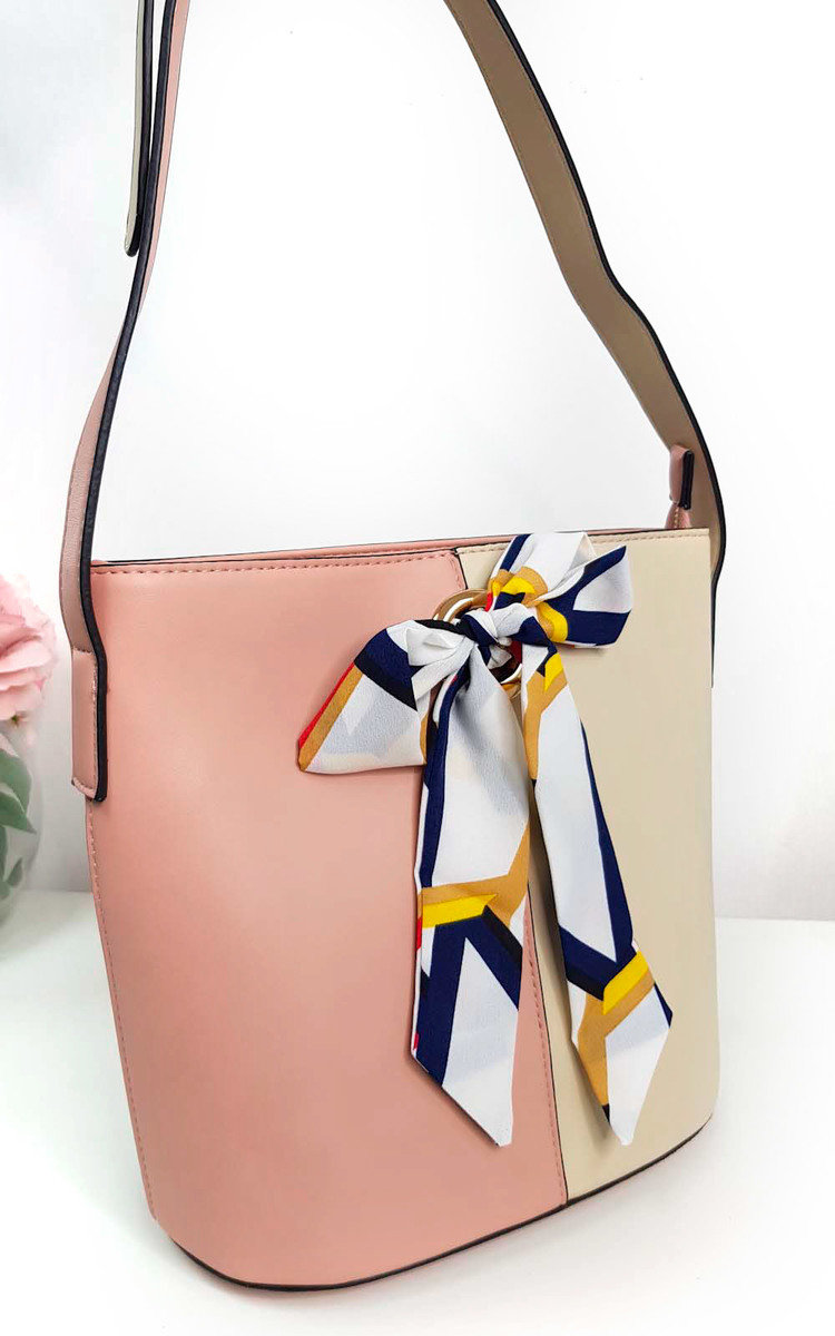 Cassie Two Tone Ribbon Handbag