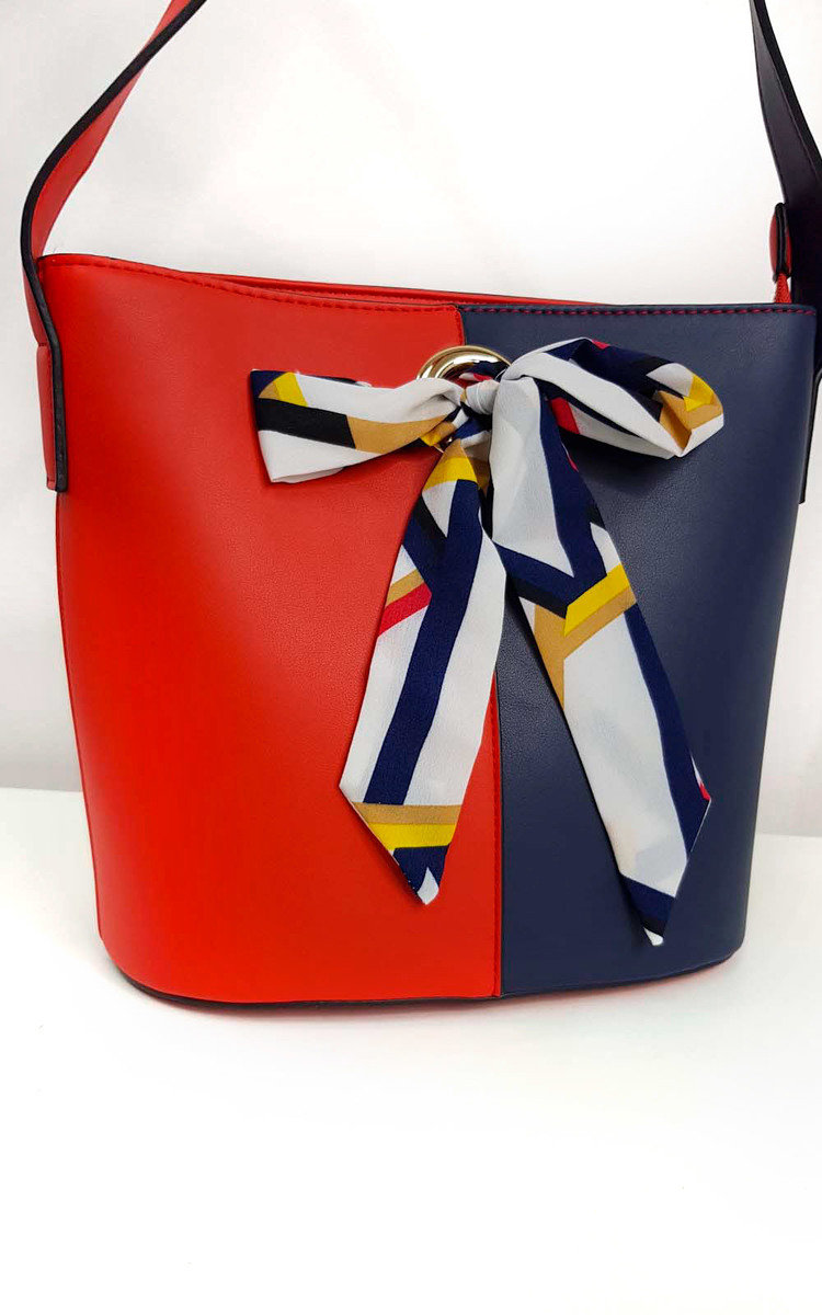 Cassie Two Tone Ribbon Handbag Thumbnail