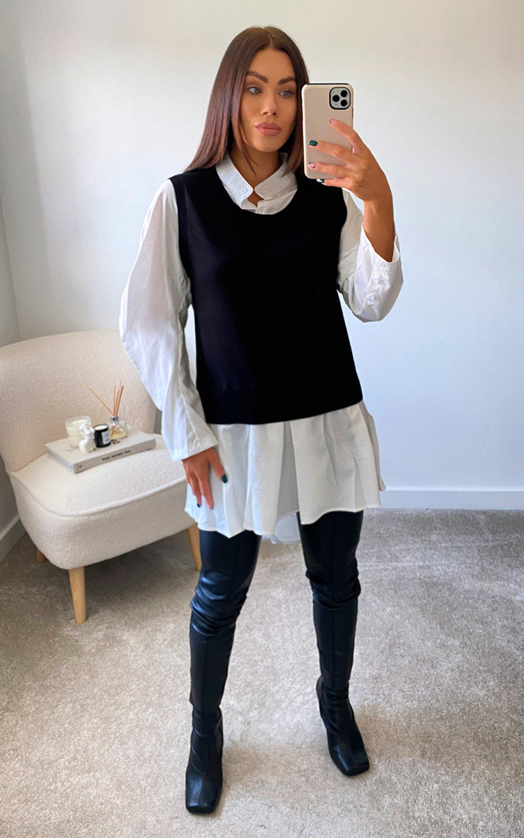 Cecilia 2 in 1 Knitted Sweater Shirt Thumbnail Cecilia 2 in 1 Knitted Sweater Shirt Thumbnail
