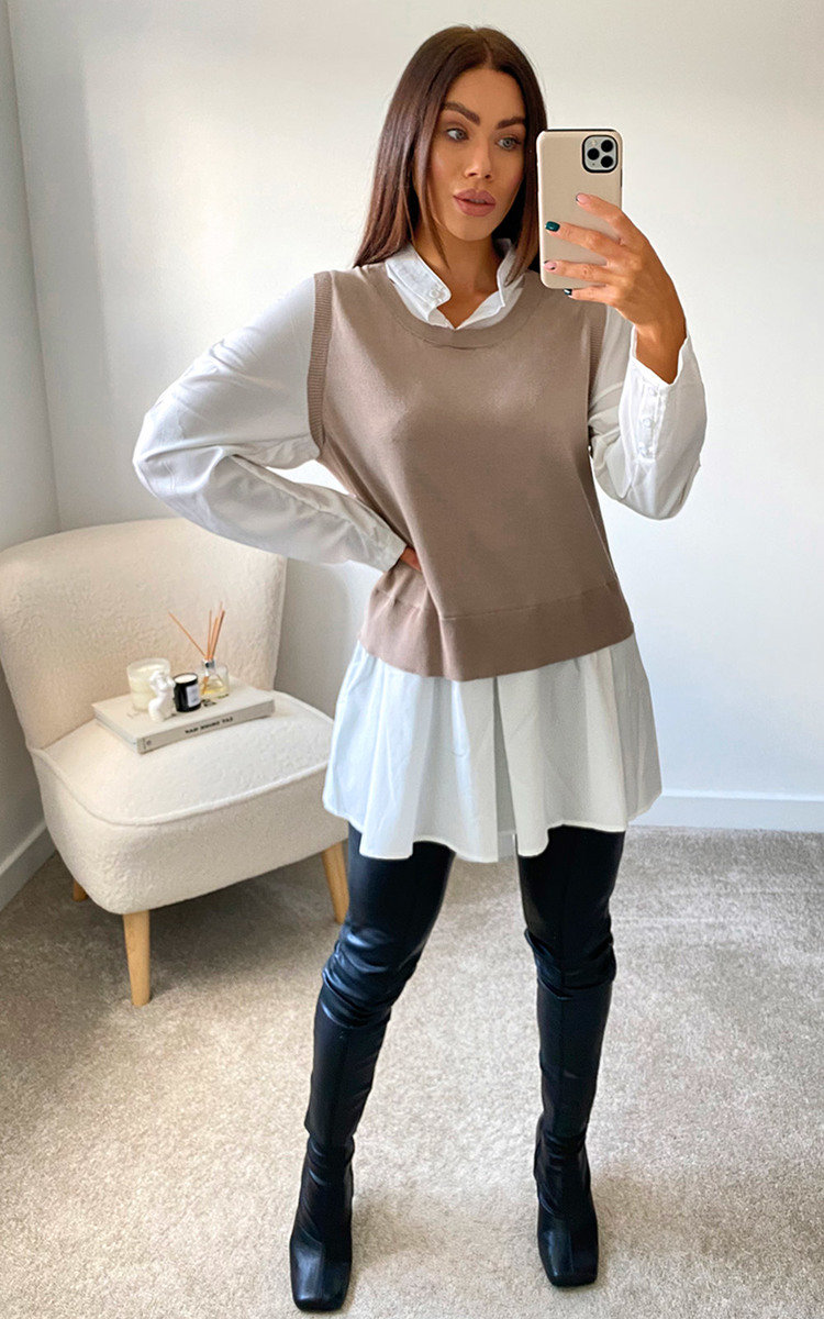 Cecilia 2 in 1 Knitted Sweater Shirt Thumbnail Cecilia 2 in 1 Knitted Sweater Shirt Thumbnail