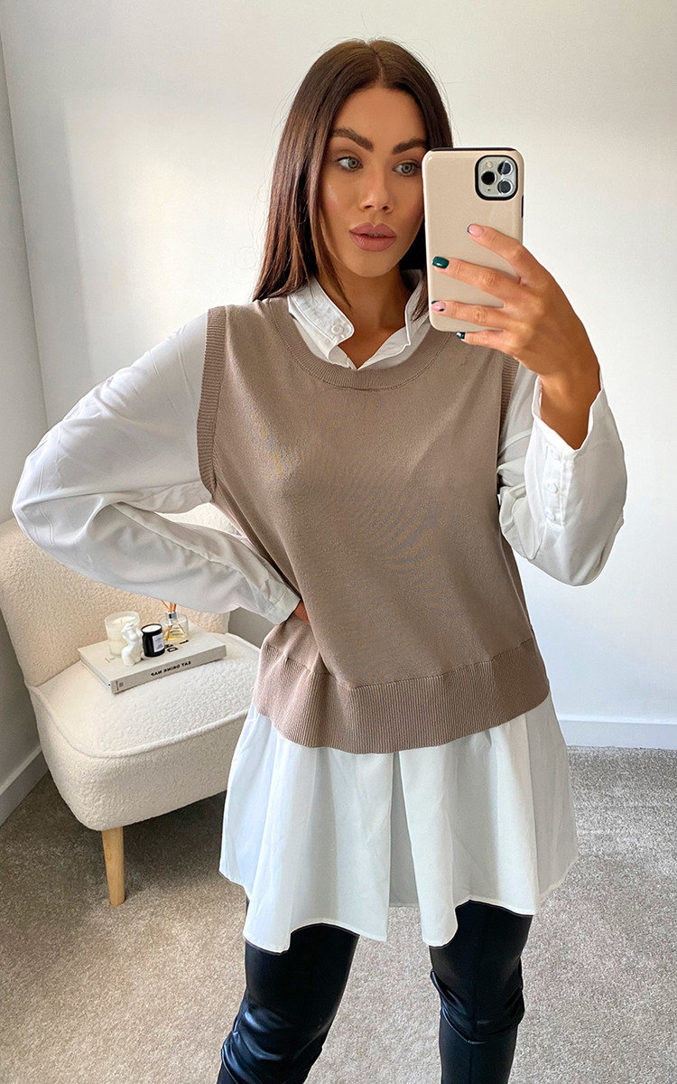 Cecilia 2 in 1 Knitted Sweater Shirt Thumbnail Cecilia 2 in 1 Knitted Sweater Shirt Thumbnail