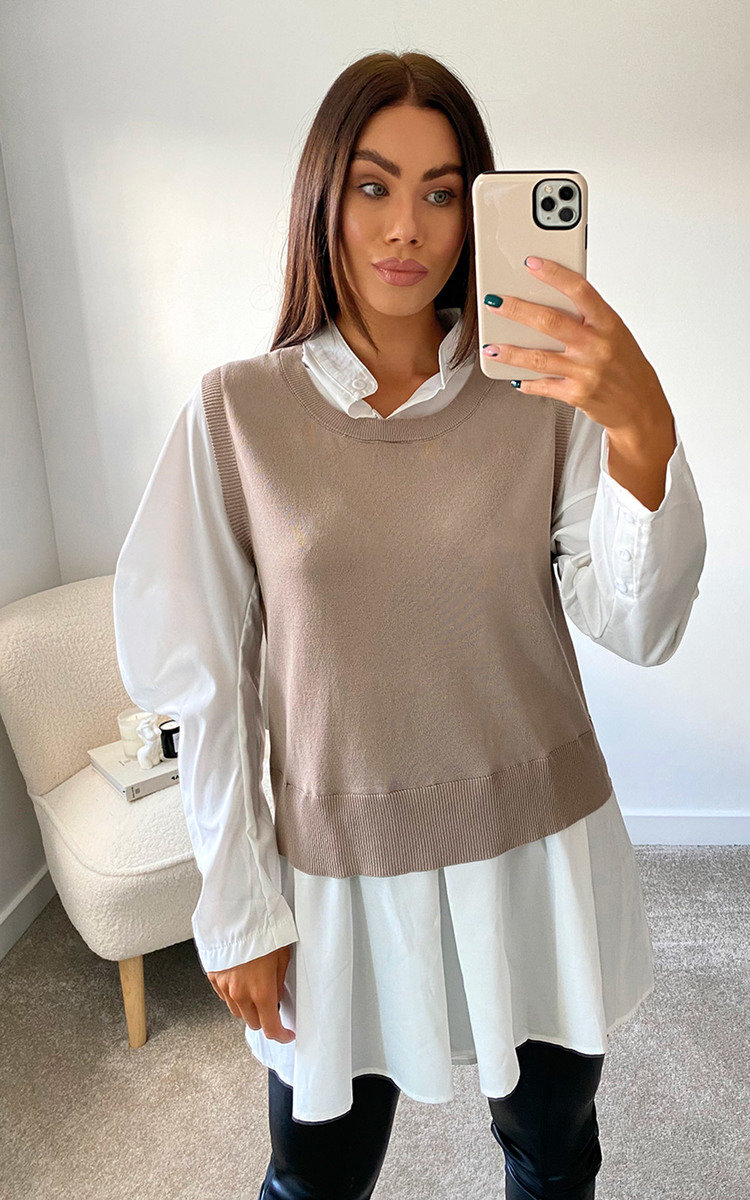Cecilia 2 in 1 Knitted Sweater Shirt Cecilia 2 in 1 Knitted Sweater Shirt