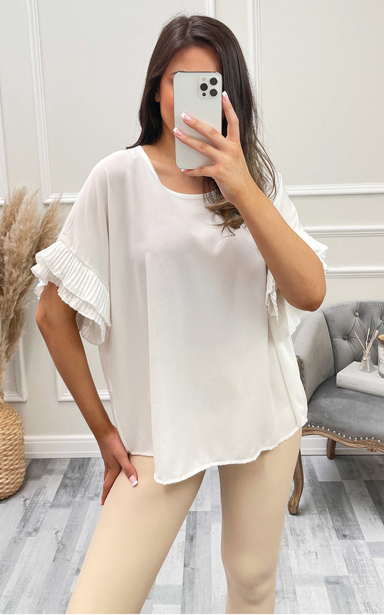 Cecilia Ruffle Shoulder Blouse Thumbnail Cecilia Ruffle Shoulder Blouse Thumbnail