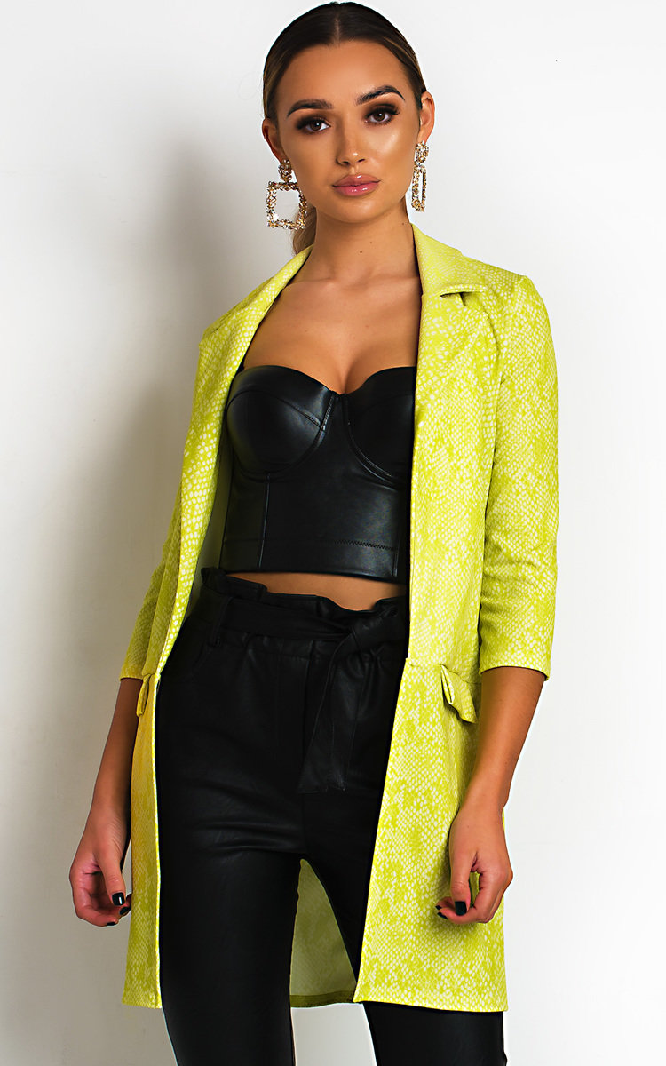 Cecily Snake Print Longline Blazer Thumbnail