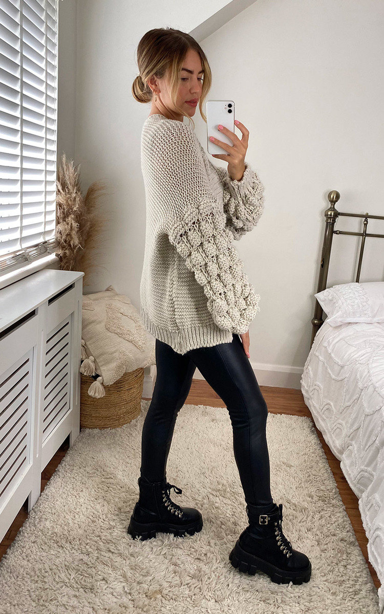 Cher Puff Sleeve Knitted Cardigan Thumbnail