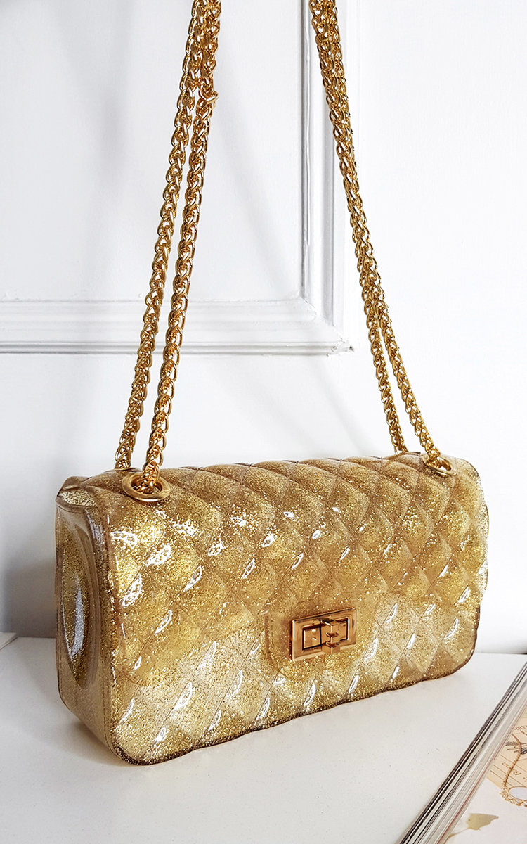 Cheryl Padded Fold Over Bag with Chain Strap Cheryl Padded Fold Over Bag with Chain Strap