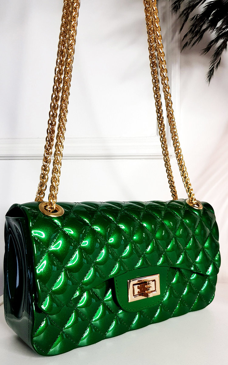 Cheryl Padded Fold Over Bag with Chain Strap Cheryl Padded Fold Over Bag with Chain Strap