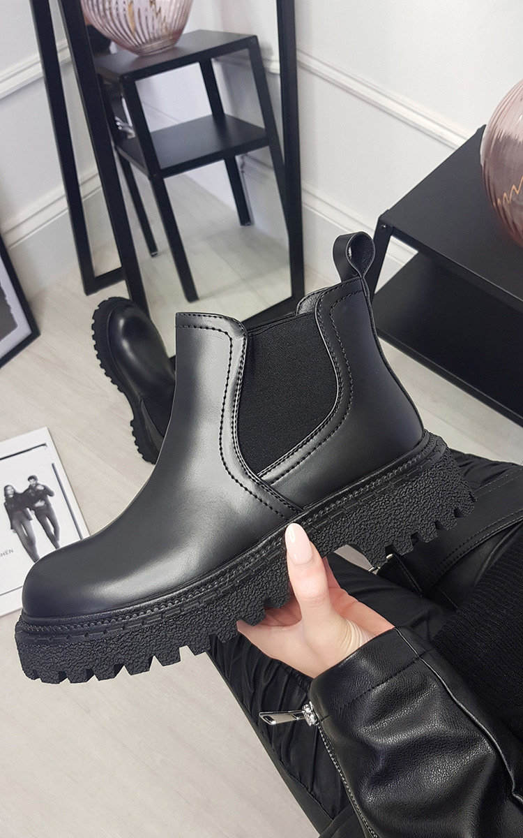Chloe Faux Leather Chunky Ankle Boots Chloe Faux Leather Chunky Ankle Boots