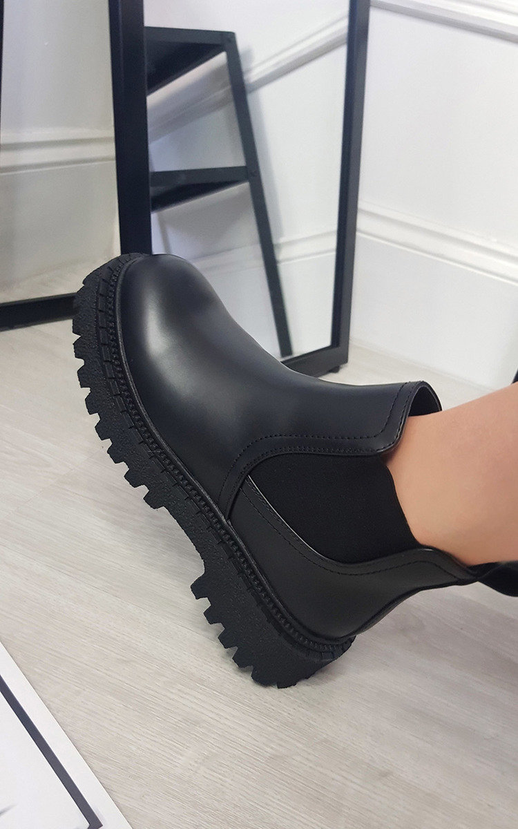 Chloe Faux Leather Chunky Ankle Boots Thumbnail