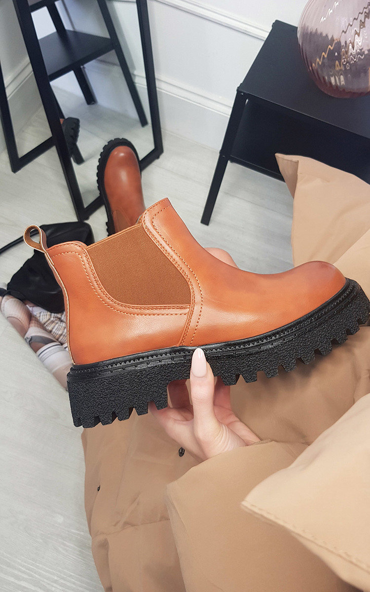 Chloe Faux Leather Chunky Ankle Boots Chloe Faux Leather Chunky Ankle Boots