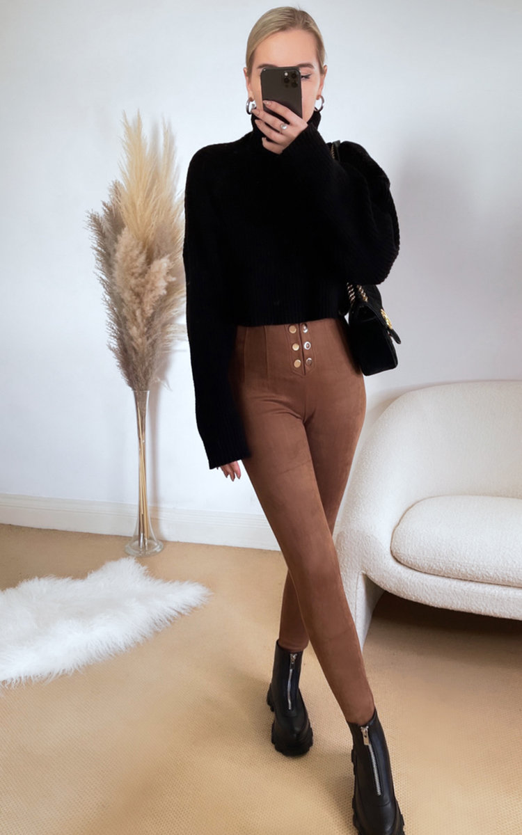 Christy High Waisted Button Detail Leggings Thumbnail Christy High Waisted Button Detail Leggings Thumbnail