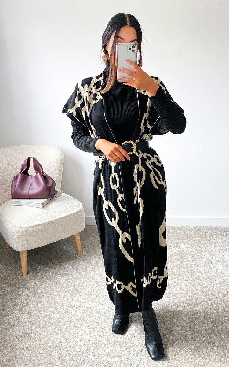 Ciara Sleeveless Longline Cardigan & Dress Co-Ord Thumbnail Ciara Sleeveless Longline Cardigan & Dress Co-Ord Thumbnail