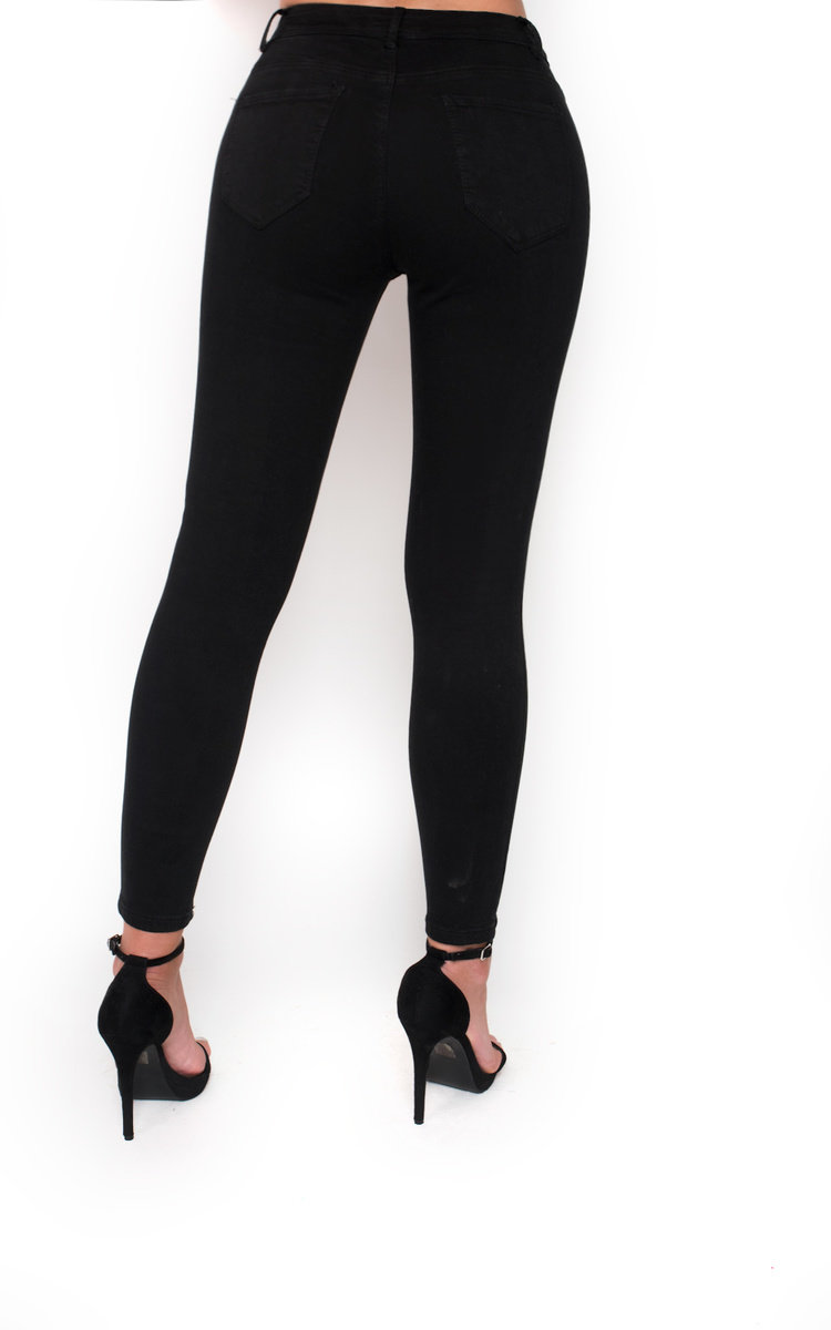 Cici Black Distressed Mid Rise Jeans Cici Black Distressed Mid Rise Jeans