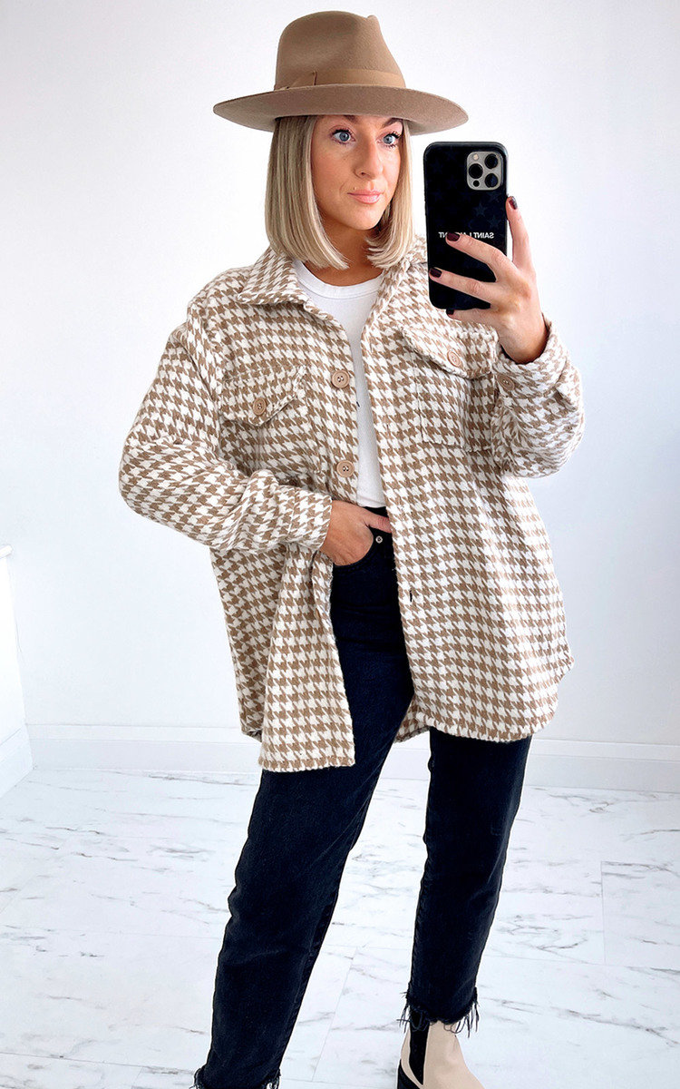 Cindy Dogtooth Button Down Shacket Cindy Dogtooth Button Down Shacket