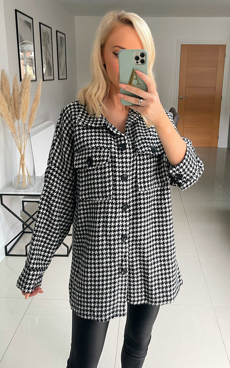 Cindy Dogtooth Button Down Shacket Cindy Dogtooth Button Down Shacket