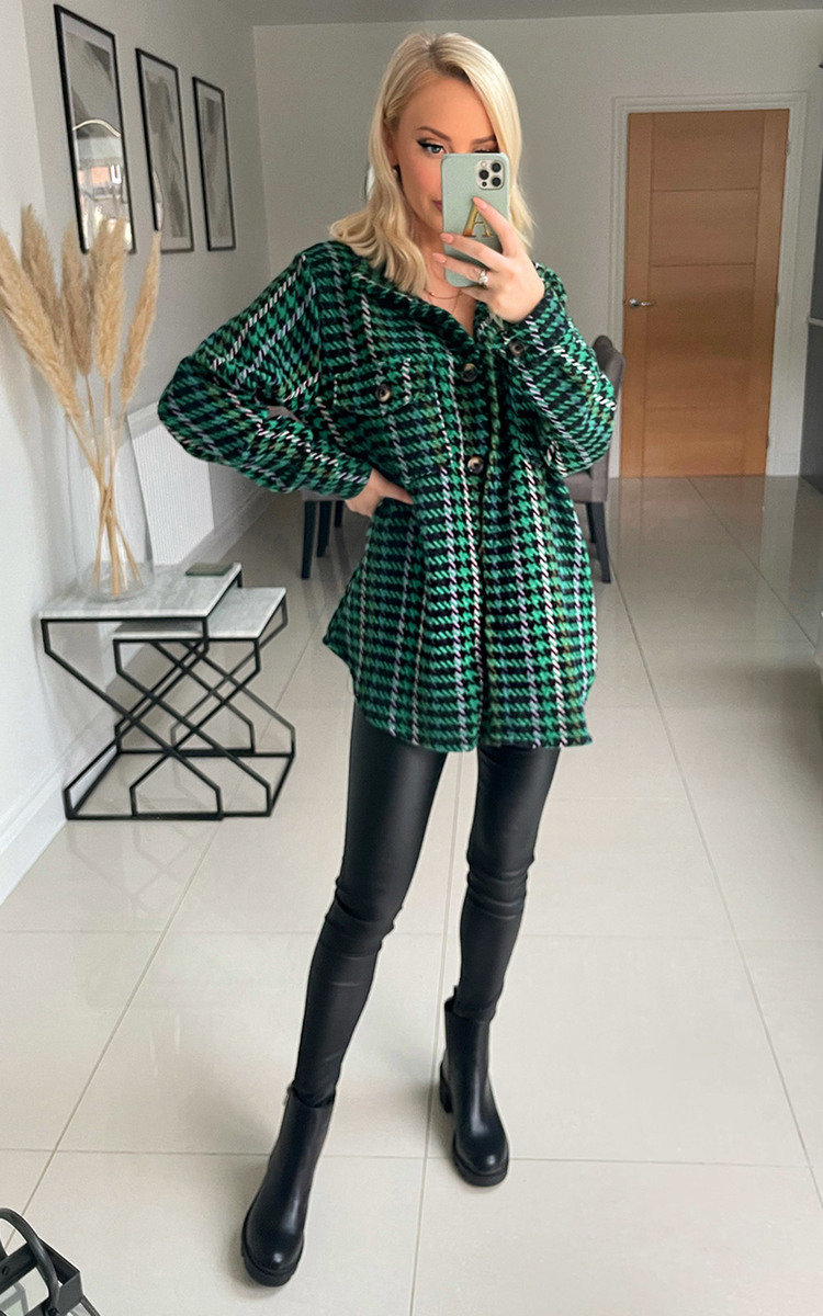 Cindy Dogtooth Button Down Shacket Thumbnail Cindy Dogtooth Button Down Shacket Thumbnail