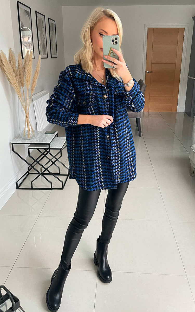 Cindy Dogtooth Button Down Shacket Thumbnail Cindy Dogtooth Button Down Shacket Thumbnail