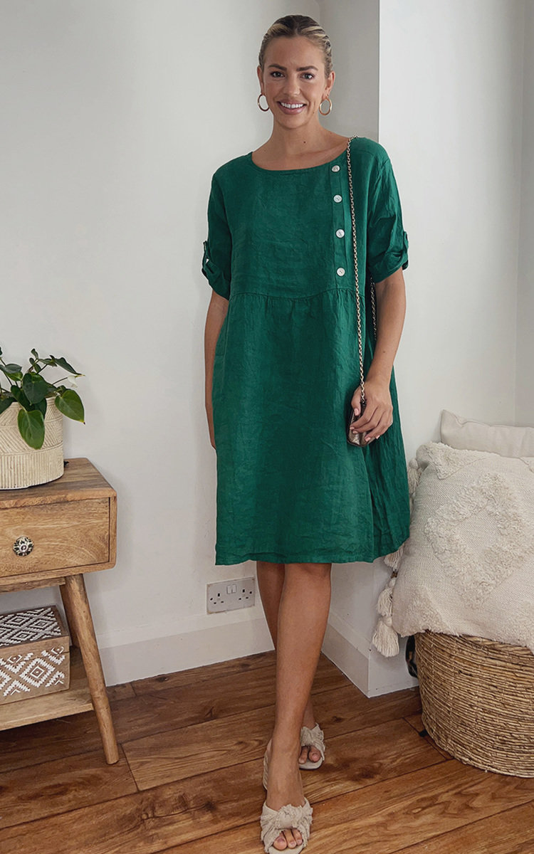 Giovanna Midi Dress with Button Detail Giovanna Midi Dress with Button Detail