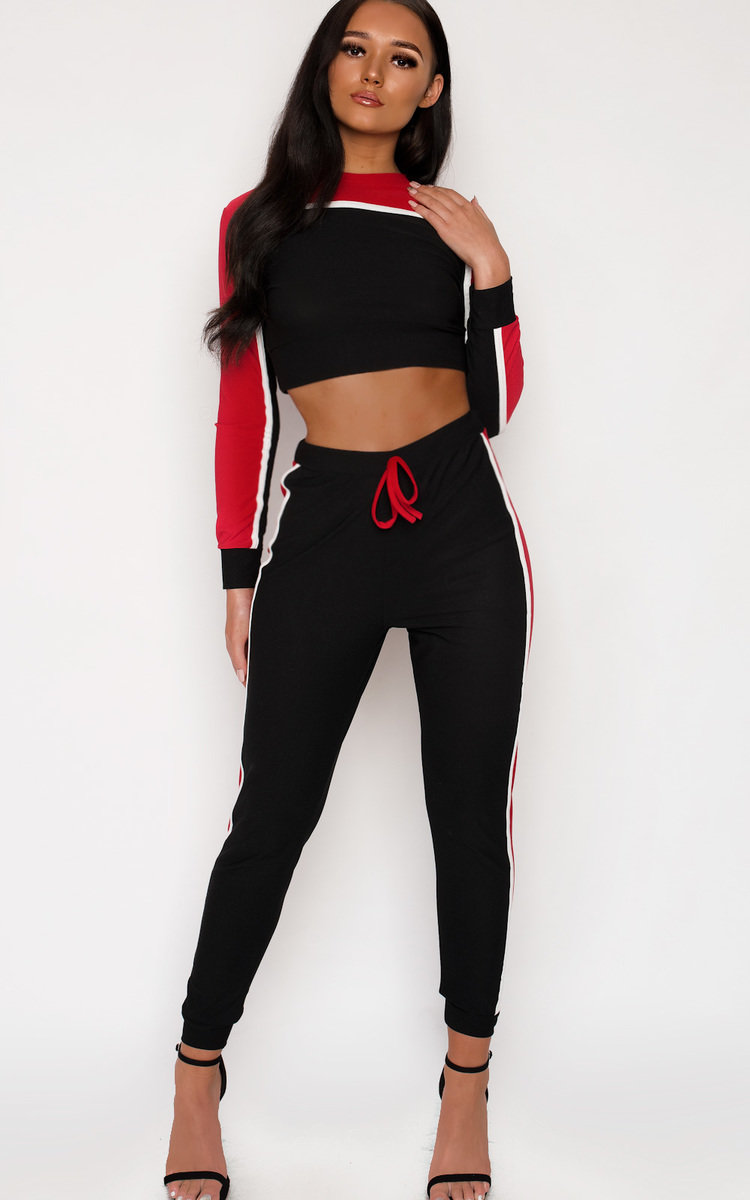 Bella Stripe Cropped Tracksuit