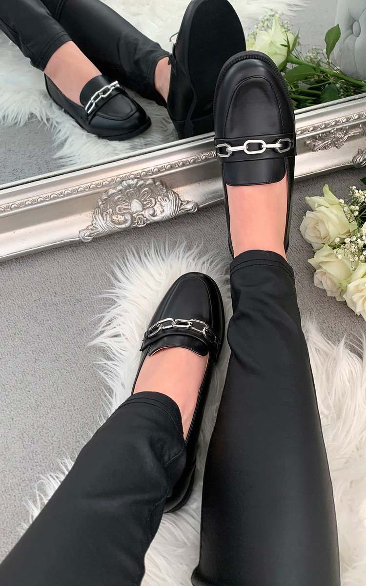 Gracelyn Faux Leather Loafer Flats Thumbnail Gracelyn Faux Leather Loafer Flats Thumbnail