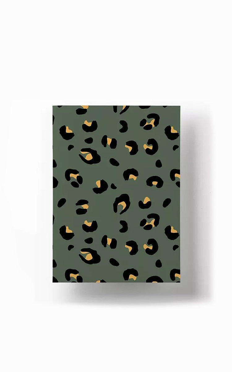 Coconut Lane Khaki Leopard Print Notebook