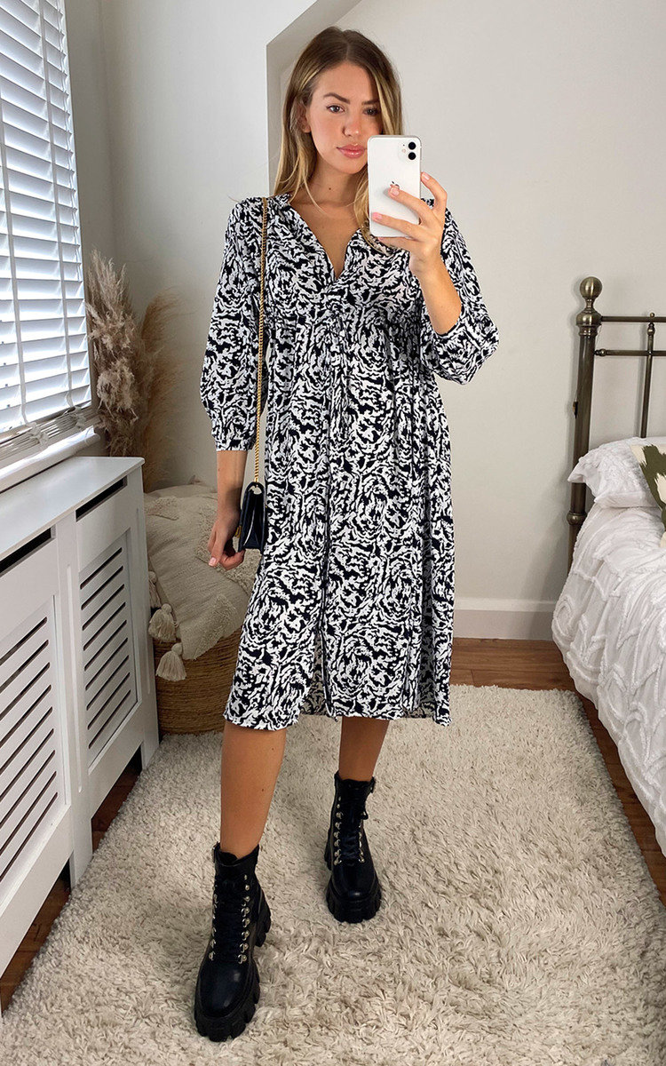 Corale Printed Midi Shirt Dress Thumbnail