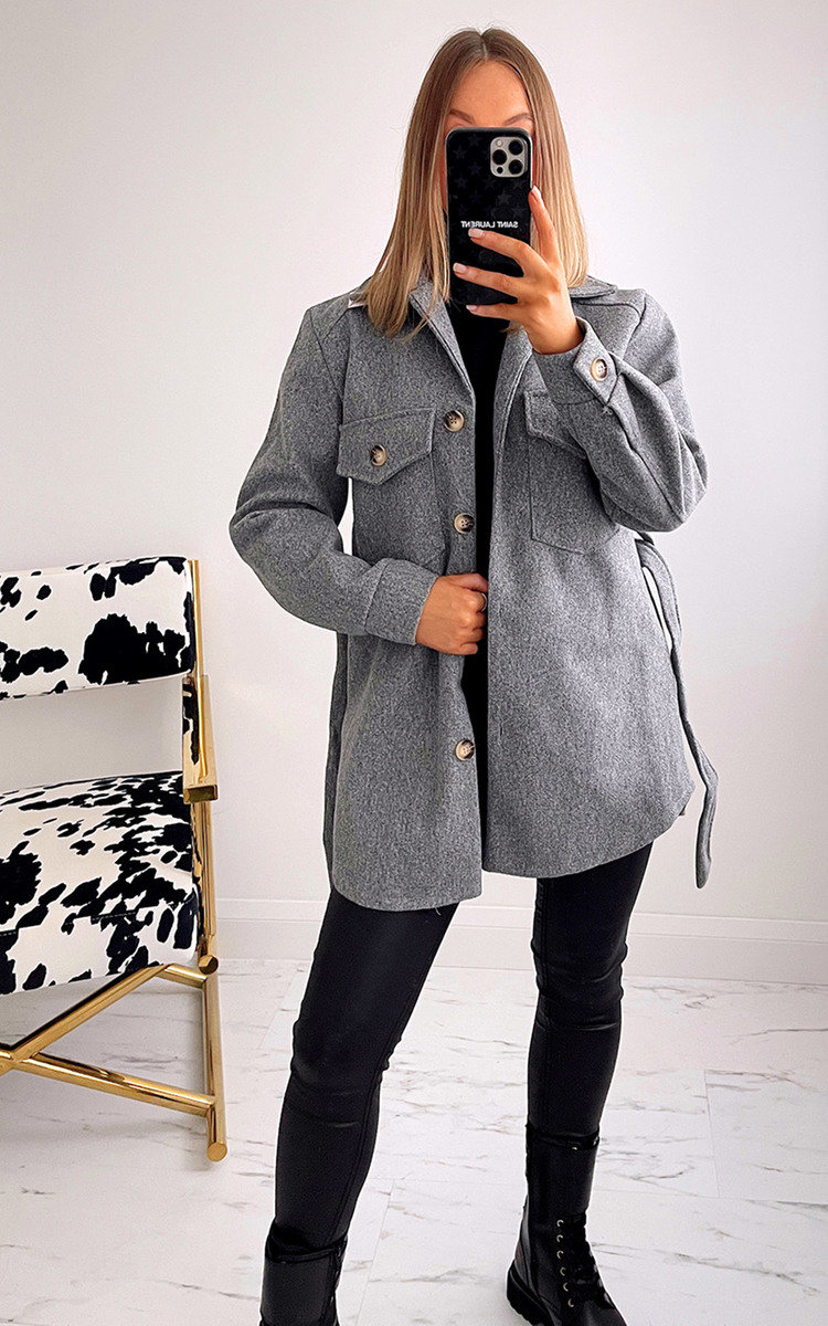 Courtney Belted Jacket with Button Detail Thumbnail Courtney Belted Jacket with Button Detail Thumbnail