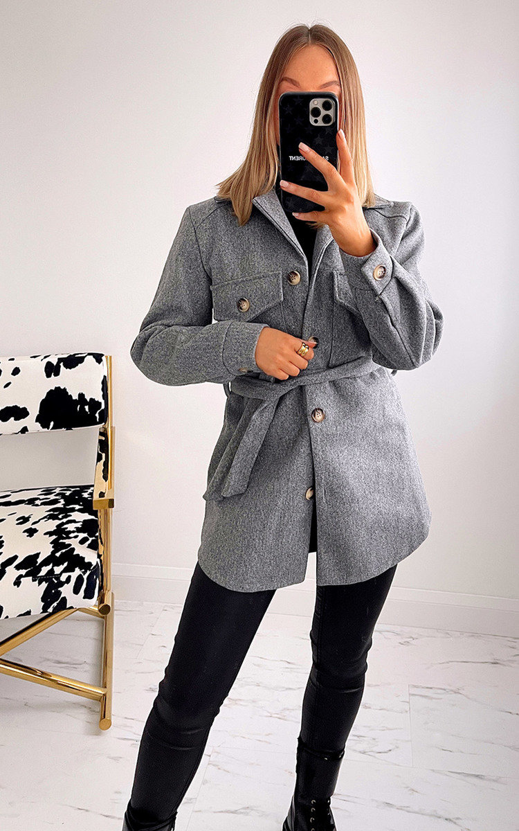 Courtney Belted Jacket with Button Detail Courtney Belted Jacket with Button Detail