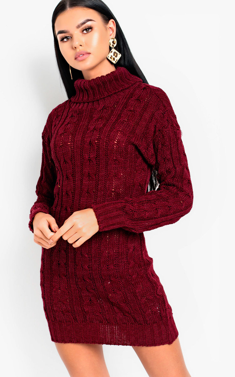 Daffney Chunky Knit Long Sleeved Jumper Dress Thumbnail