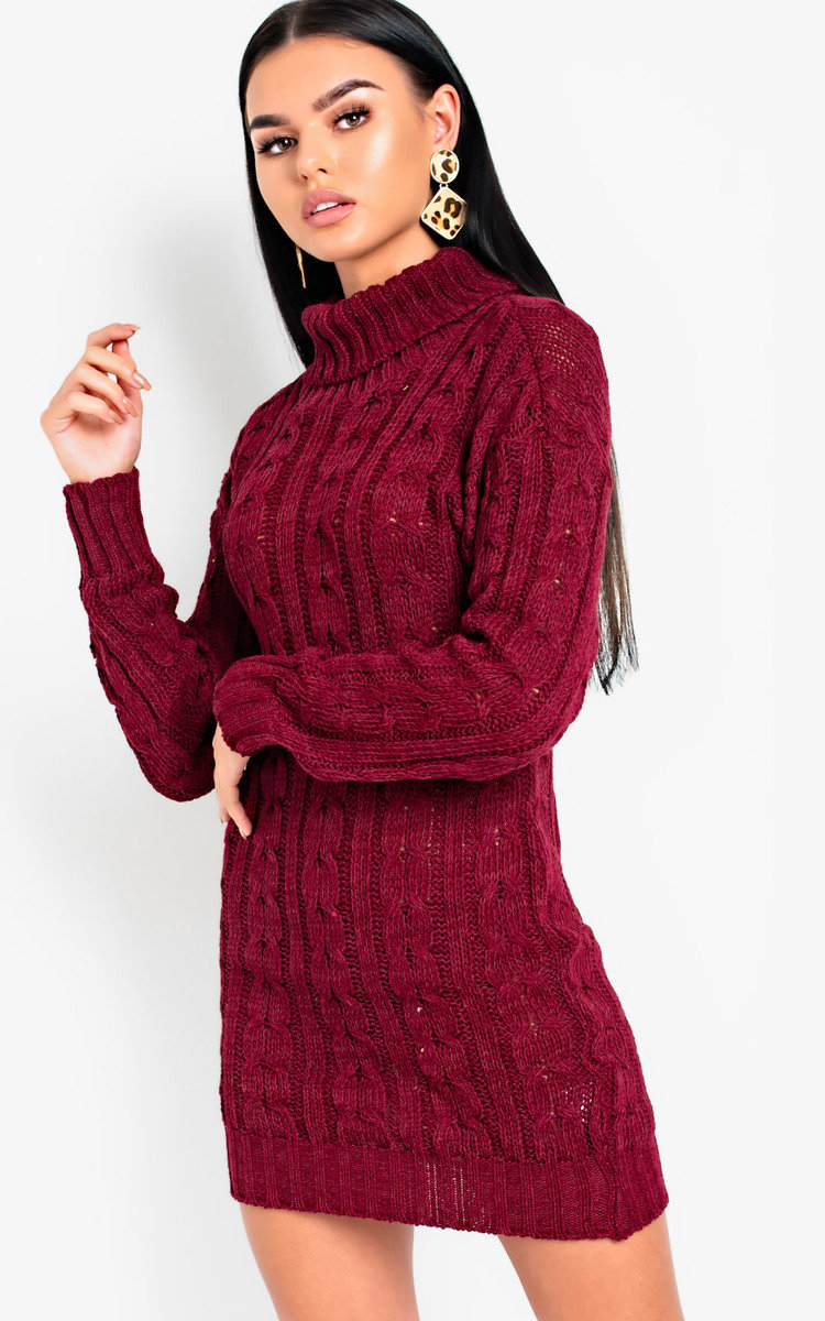 Daffney Chunky Knit Long Sleeved Jumper Dress Thumbnail