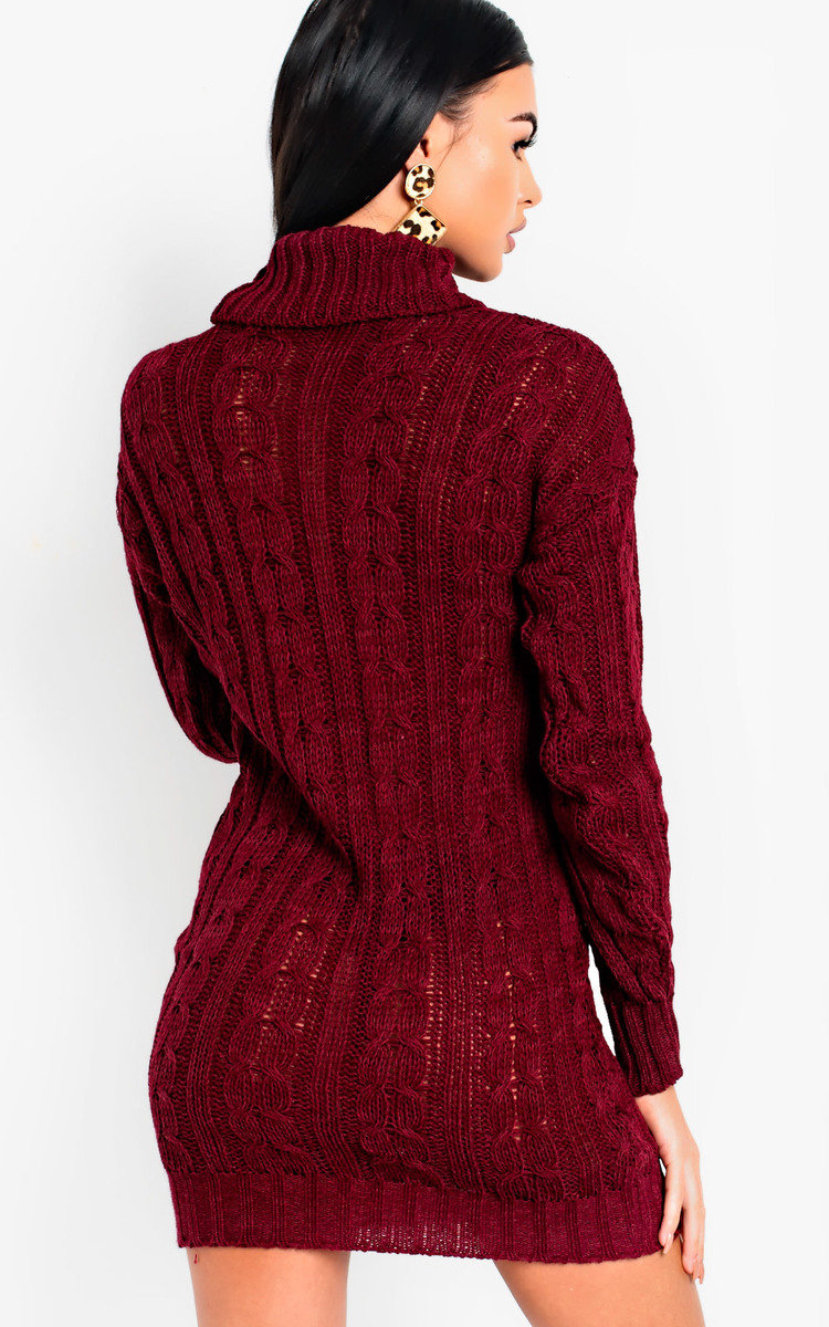 Daffney Chunky Knit Long Sleeved Jumper Dress Thumbnail