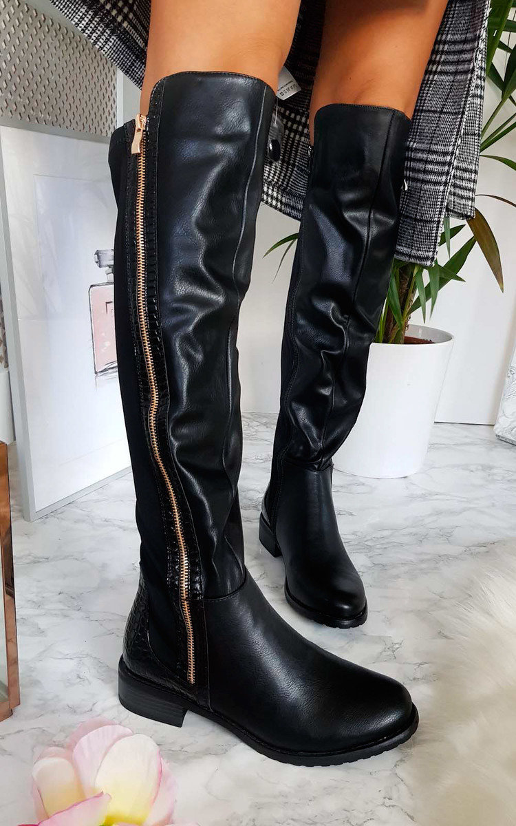 Daffney Zip Knee High Boots Thumbnail