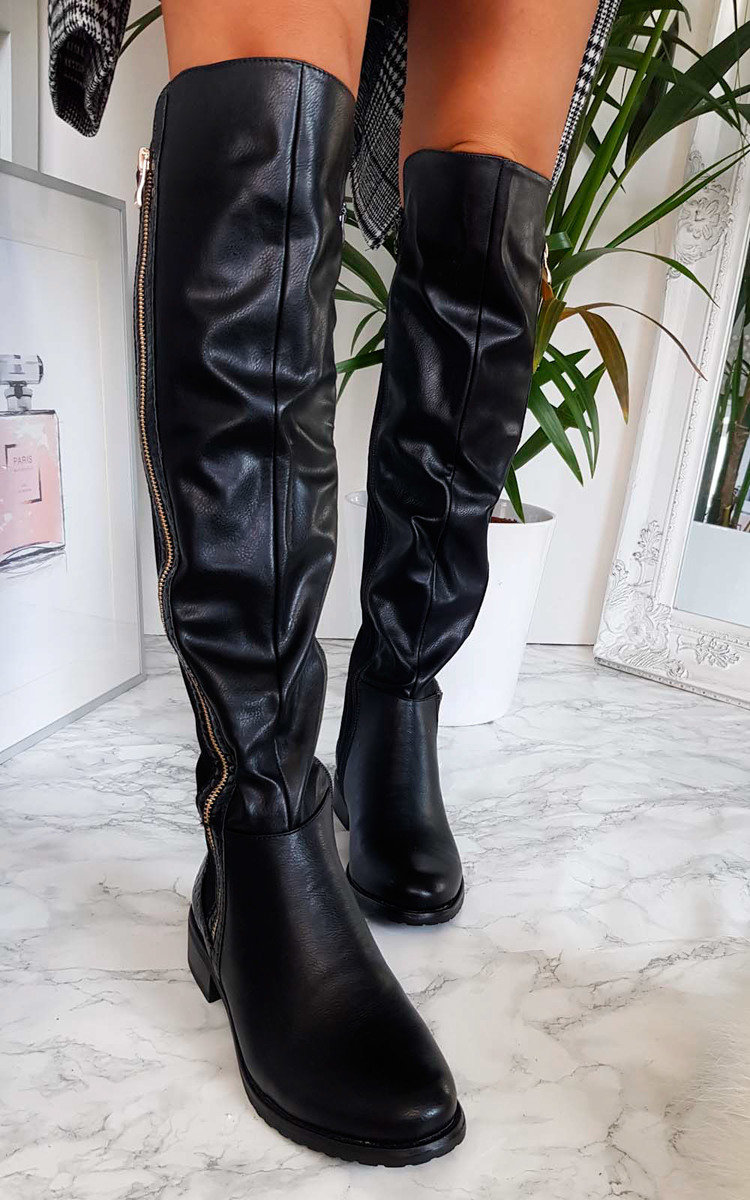Daffney Zip Knee High Boots Thumbnail Daffney Zip Knee High Boots Thumbnail