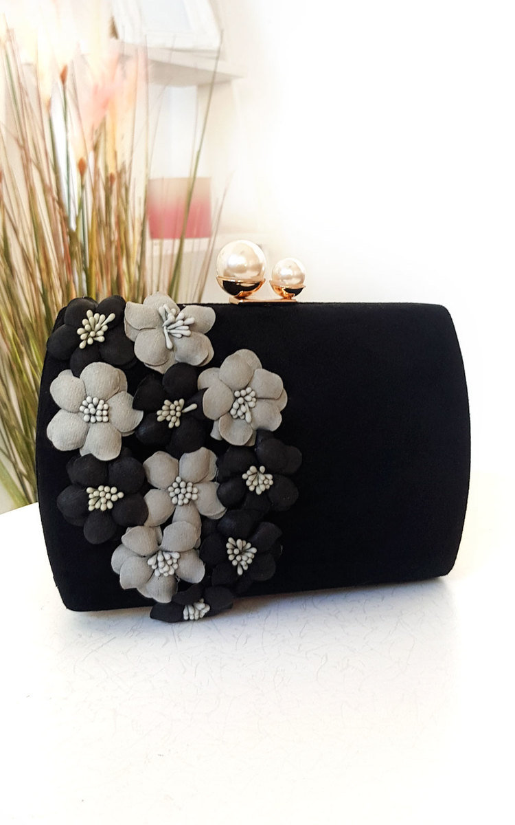 Dahlia Flower Embellished Clutch Bag Dahlia Flower Embellished Clutch Bag