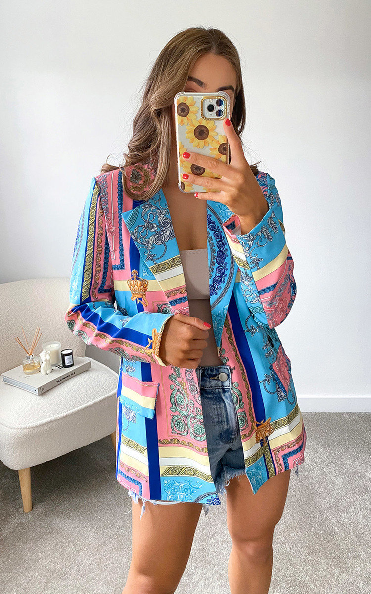 Dahlia Printed Blazer Jacket Thumbnail Dahlia Printed Blazer Jacket Thumbnail