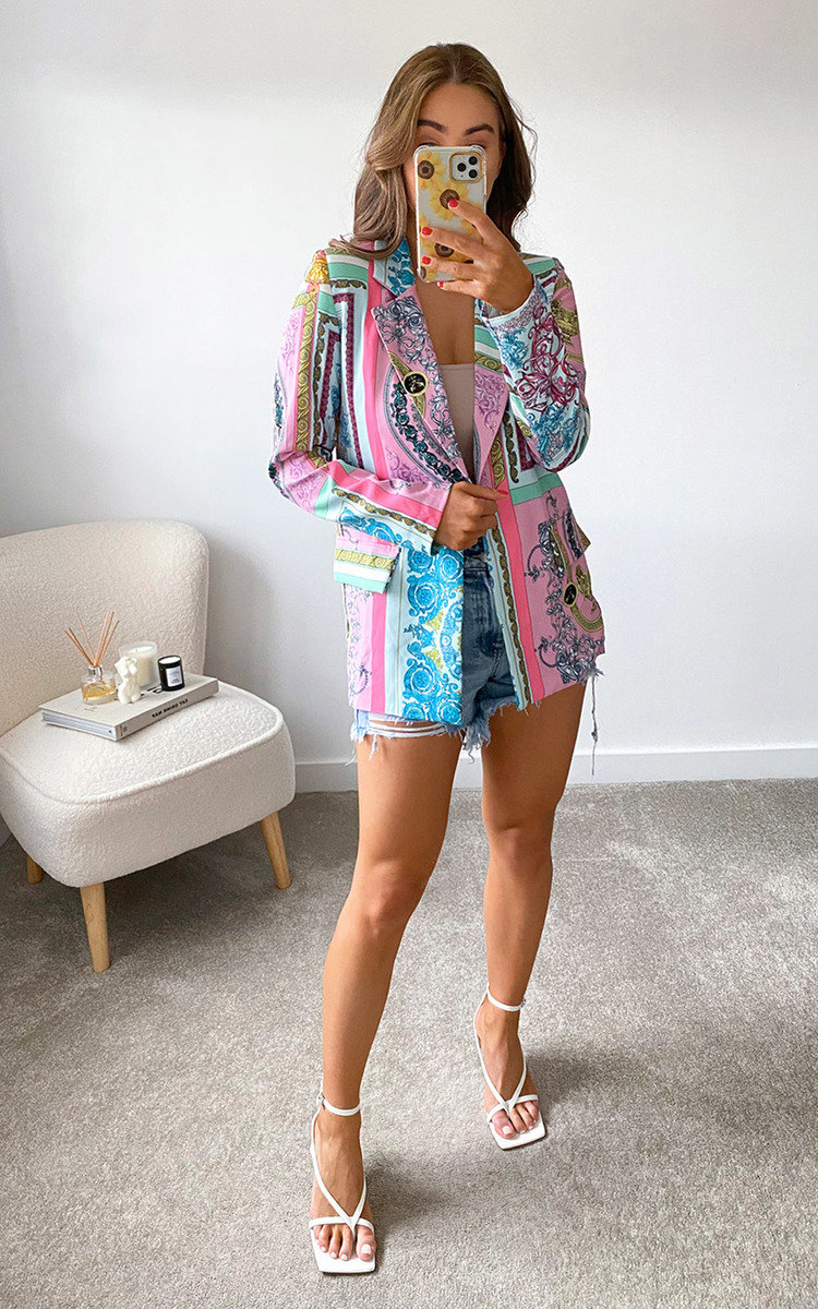 Dahlia Printed Blazer Jacket Thumbnail Dahlia Printed Blazer Jacket Thumbnail