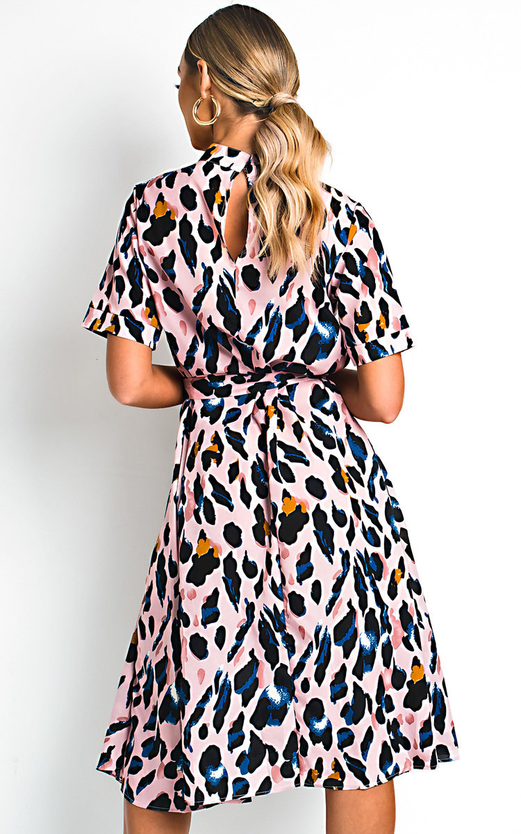 Danica Printed Frill Chiffon Dress Thumbnail