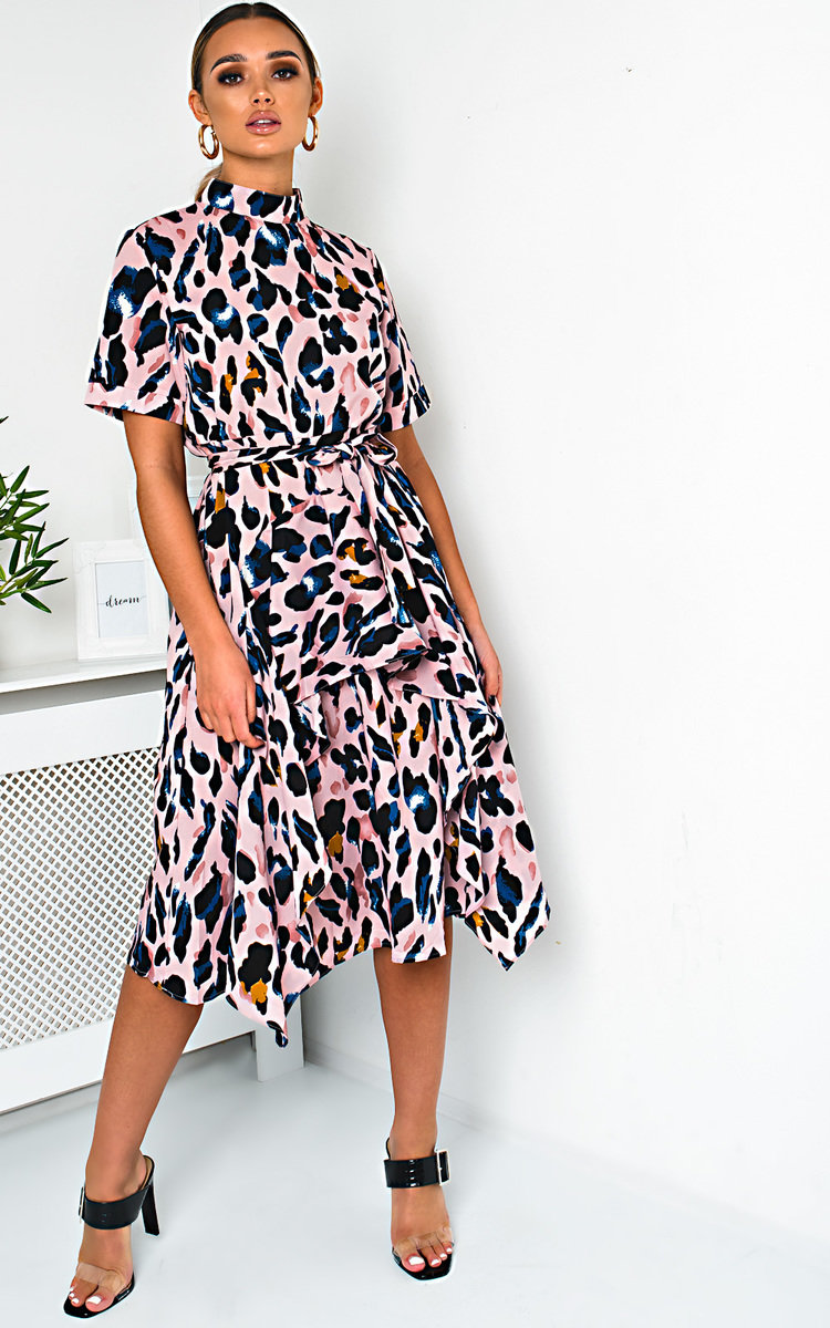 Danica Printed Frill Chiffon Dress