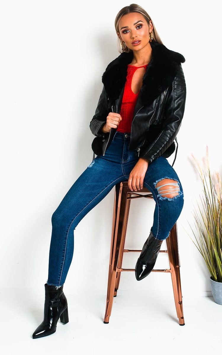 Darcey Faux Leather Aviator Jacket Thumbnail Darcey Faux Leather Aviator Jacket Thumbnail