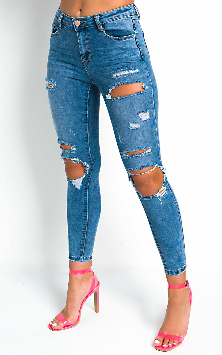 Deanna Distressed High Waist Skinny Jeans 