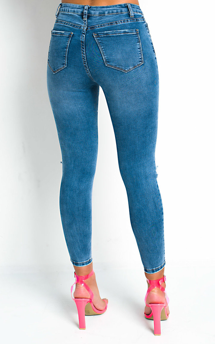 Deanna Distressed High Waist Skinny Jeans  Thumbnail