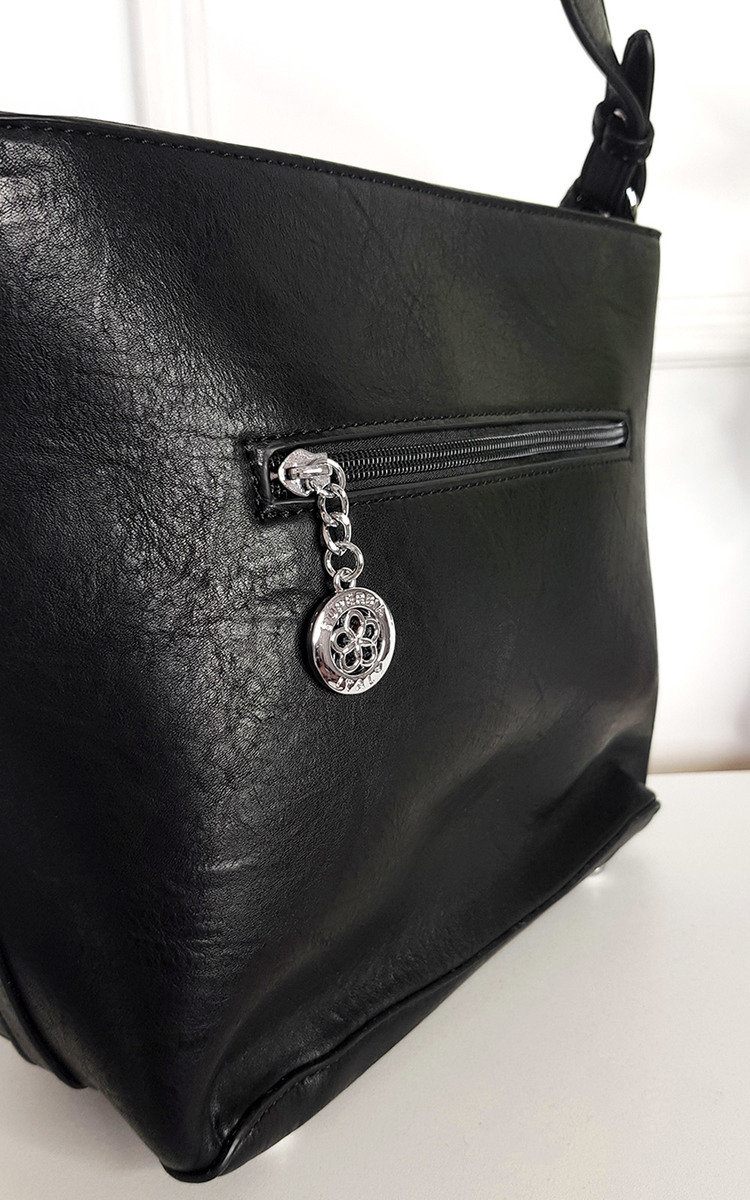 Deborah Faux Leather Shoulder Bag with Chain and Tassel Detail Thumbnail Deborah Faux Leather Shoulder Bag with Chain and Tassel Detail Thumbnail