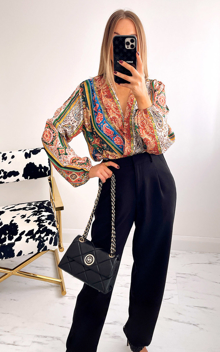 Debra Wrap Front Printed Blouse Thumbnail Debra Wrap Front Printed Blouse Thumbnail