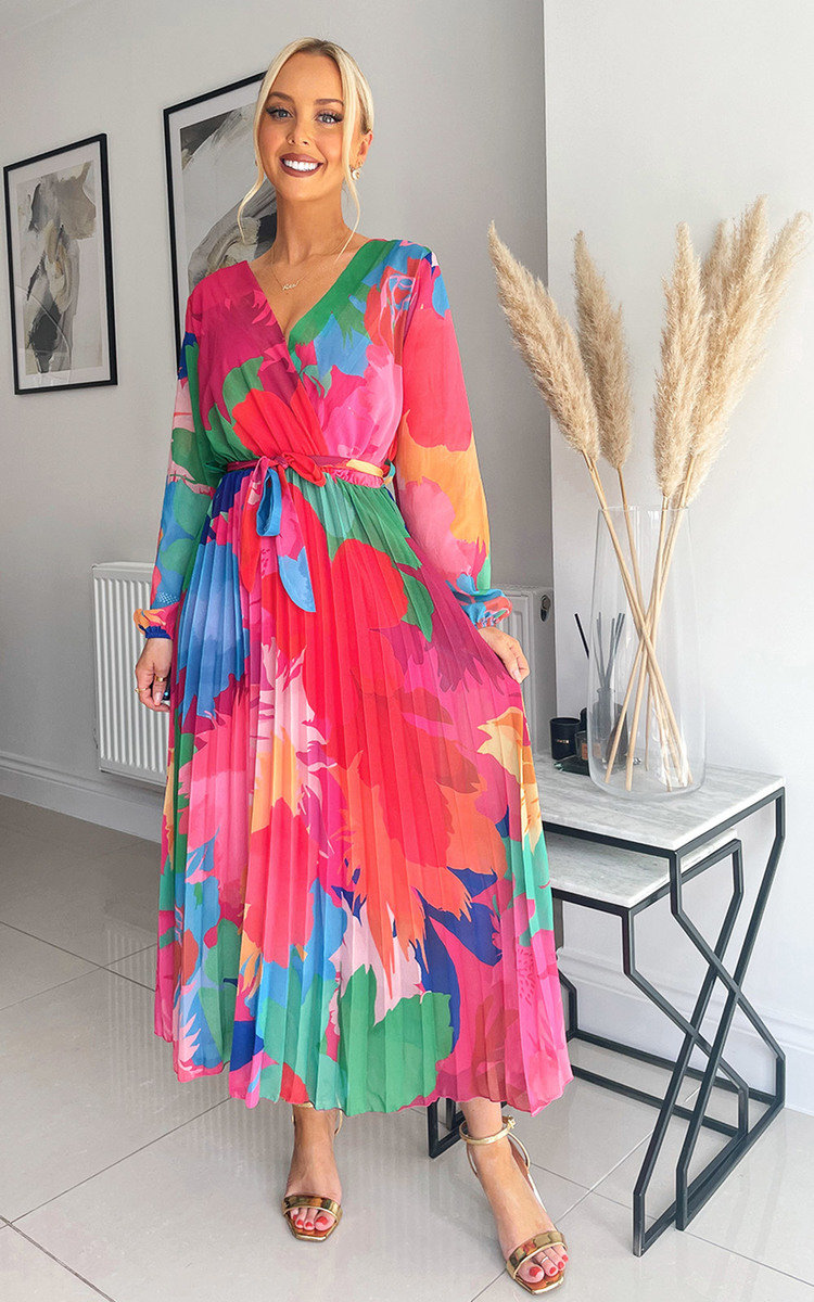 Delilah Pleated Wrap Front Maxi Dress Delilah Pleated Wrap Front Maxi Dress