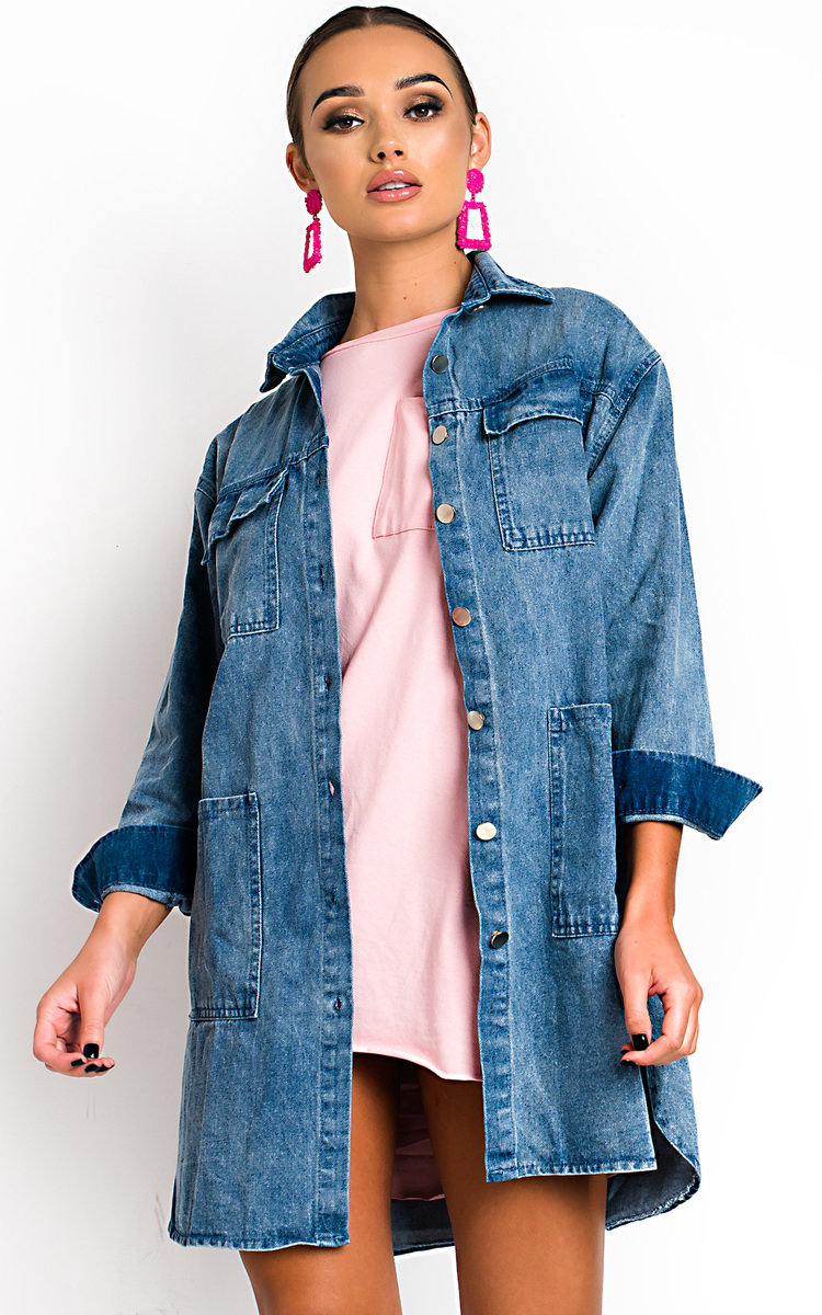 Demi Button Up Oversized Denim Dress Thumbnail Demi Button Up Oversized Denim Dress Thumbnail