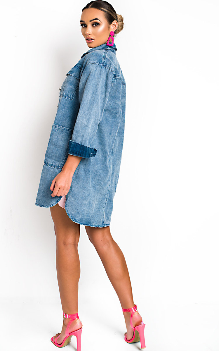 Demi Button Up Oversized Denim Dress Thumbnail Demi Button Up Oversized Denim Dress Thumbnail