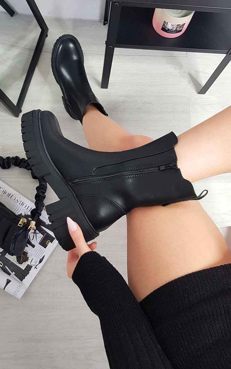Demi Faux Leather Zip Up Ankle Boot Thumbnail Demi Faux Leather Zip Up Ankle Boot Thumbnail