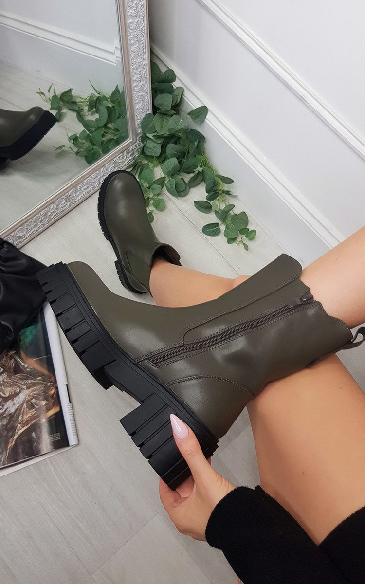 Demi Faux Leather Zip Up Ankle Boot Thumbnail Demi Faux Leather Zip Up Ankle Boot Thumbnail