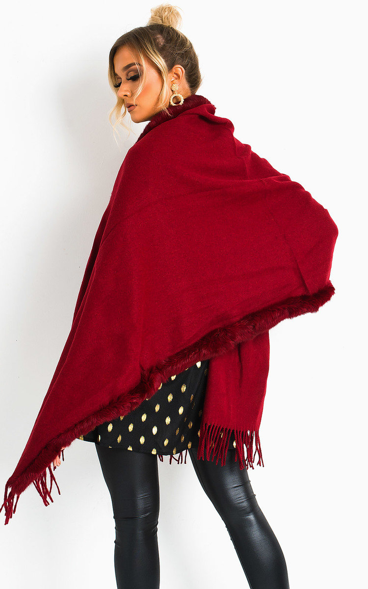 Dills Faux Fur Trim Cape Dills Faux Fur Trim Cape