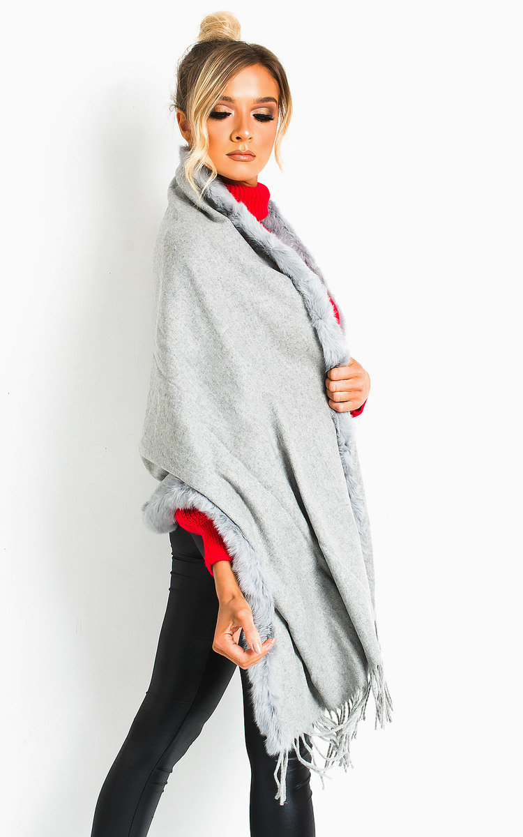 Dills Faux Fur Trim Cape Thumbnail